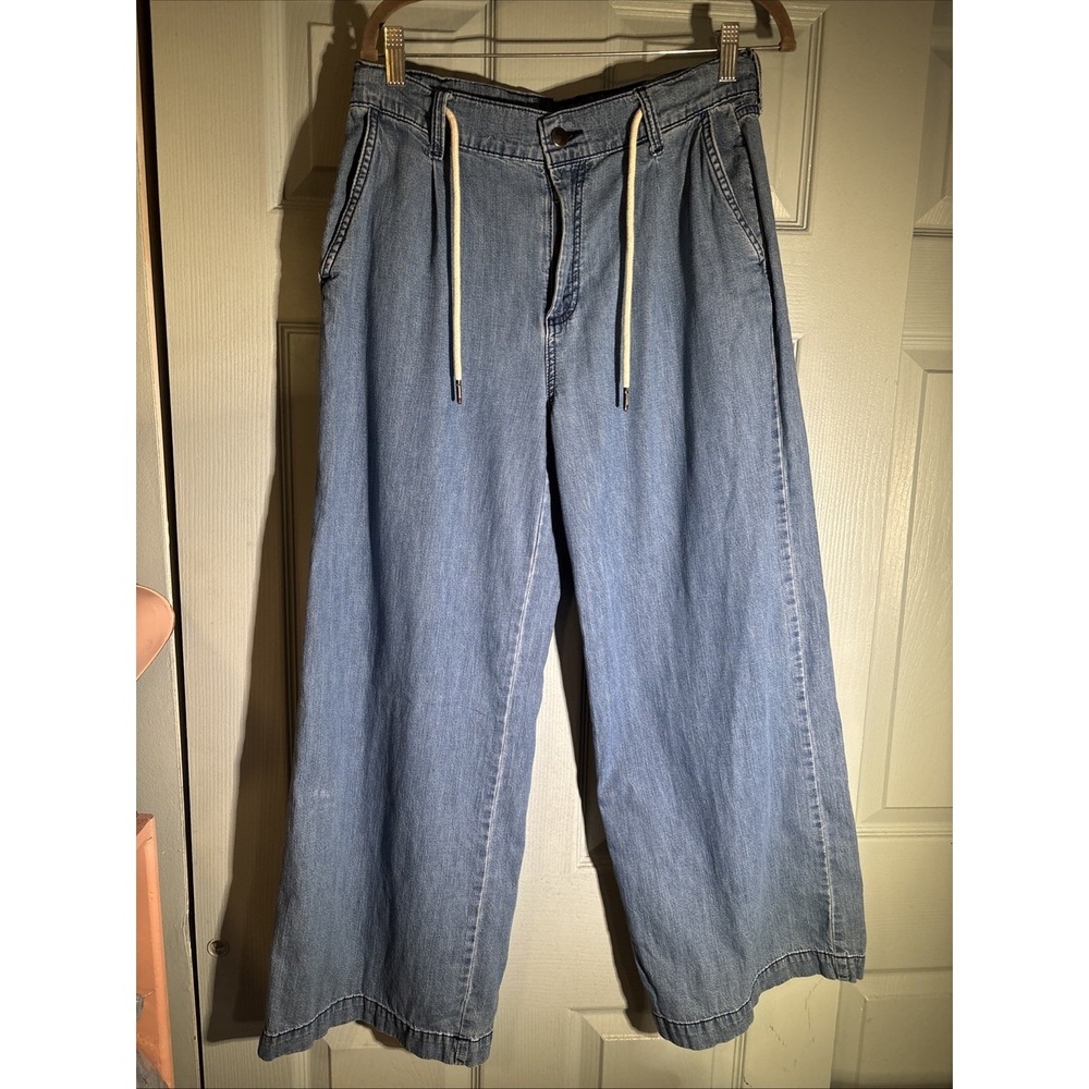 Old Navy Drapey‎ Draw Cord Wide Leg Jeans Sz 6
